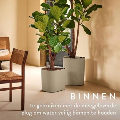 Elho Eden Aquacare Low 40 - Grijs - L 44 x B 40 x H 35 cm - Binnen en Buiten - 100% gerecycled
