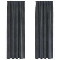 VidaXL Verduisterende gordijnen 2 pcs lichtgrijs 140 x 245 cm fluweel - thumbnail