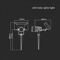 V-TAC 6660 VT-952 Tuinlamp op zonne-energie LED 2.00 W Zwart - thumbnail