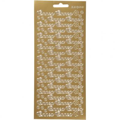 Creativ Company Stickers, onnea, vel 10x23 cm, goud, 1 vel