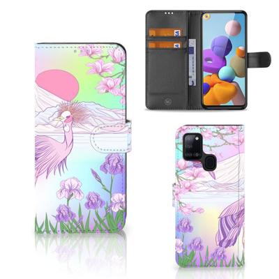 Samsung Galaxy A21s | Telefoonhoesje | Met pasjeshouder | Bird