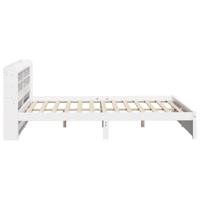 Bedframe met hoofdeinde zonder matras 140x190 cm wit - thumbnail
