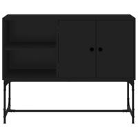 Dressoir 100x40x79,5 cm bewerkt hout zwart - thumbnail