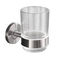 304-Glashouder Met Glas RVS Aqua Splash - thumbnail