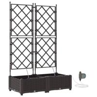 Tuin Bloempot 2 pcs Bruin Staal - thumbnail