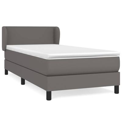Boxspring met matras kunstleer grijs 100x200 cm