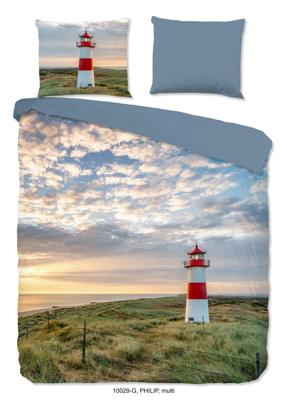 Good Morning Dekbedovertrek "vuurtoren in de duinen" - Multi - (200x200/220 cm) - Katoen