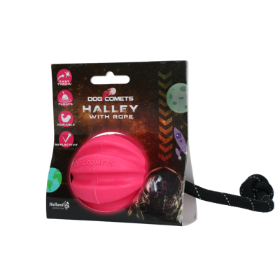 Dog Comets Ball Meteorite Roze met touw