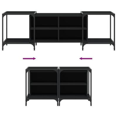 Tv-meubel 153x37x50 cm bewerkt hout zwart