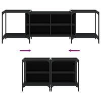 Tv-meubel 153x37x50 cm bewerkt hout zwart - thumbnail
