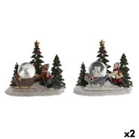 Kerstversiering DKD Home Decor Hars (16 x 12,5 x 14,5 cm) (2 Stuks) - thumbnail