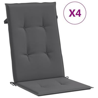 VidaXL Tuinstoelkussens rugleuning 4 st 120x50x3 cm stof antraciet VidaXL Tuinstoelkussens rugleuning 4 st 120x50x3 cm stof antraciet
