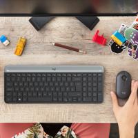 Logitech mk470 slim draadloze desktopset (zwart, us-international lay-out (qwerty), scissor switches, 100%, 1000 dpi) - thumbnail