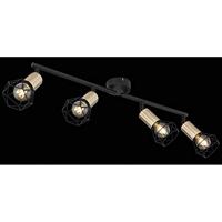 Globo PlafondlampXara I 4-lichts zwart met goud - 54802S-4AB - thumbnail