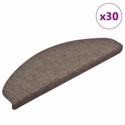 VidaXL Trapmatten zelfklevend 30 stuks 65x21x4 cm beige halfrond groot VidaXL Trapmatten zelfklevend 30 stuks 65x21x4 cm beige halfrond groot