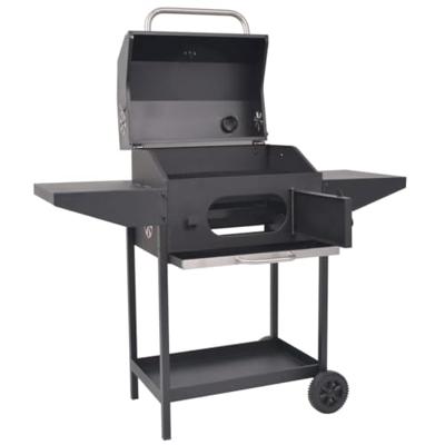 VidaXL Houtskoolbarbecue met onderplank zwart