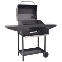 VidaXL Houtskoolbarbecue met onderplank zwart - thumbnail