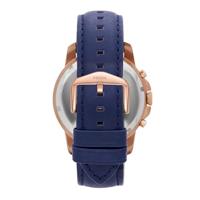 Fossil Heren Grant chronograaf blauw lederen horloge FS4835 - thumbnail