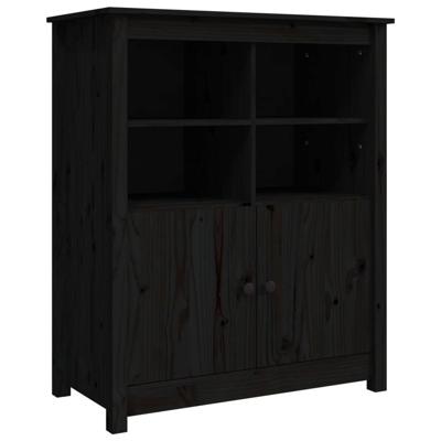 Dressoir 83x41,5x100 cm massief grenenhout zwart