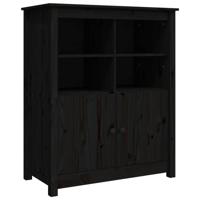 Dressoir 83x41,5x100 cm massief grenenhout zwart - thumbnail
