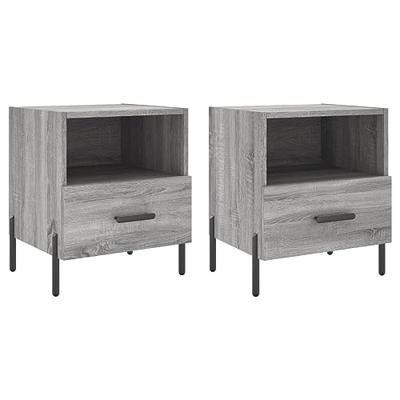 Nachtkastjes 2 st 40x35x47,5 cm bewerkt hout grijs sonoma eiken