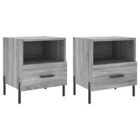Nachtkastjes 2 st 40x35x47,5 cm bewerkt hout grijs sonoma eiken - thumbnail