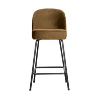 WOOOD Barstoel 'Vogue' Velvet, kleur Honing Geel (zithoogte 64cm) - thumbnail