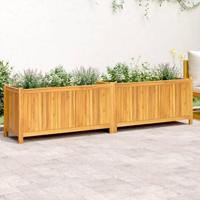 VidaXL Plantenbak met voering 199x38,5x50 cm massief acaciahout - thumbnail