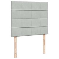 Boxspring met matras fluweel lichtgrijs 120x190 cm - thumbnail