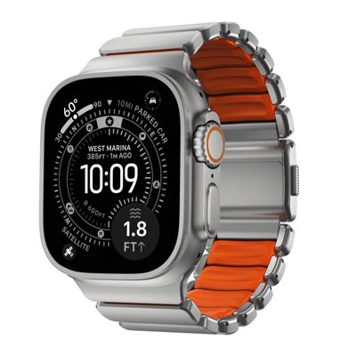 Nomad Stratos horlogeband natural hardware 45/46/49mm - Ultra Orange Nomad Stratos horlogeband natural hardware 45/46/49mm - Ultra Orange