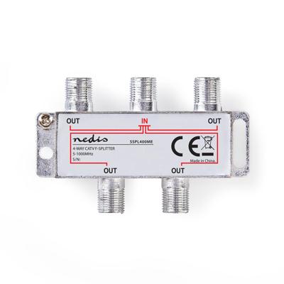 Nedis SSPL400ME Catv F-splitter Max 8,0 Db Versterking 5 - 1000 Mhz 4 Uitgangen Nedis SSPL400ME Catv F-splitter Max 8,0 Db Versterking 5 - 1000 Mhz 4 Uitgangen