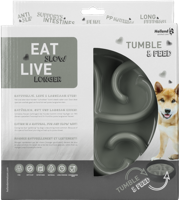 Eat Slow Live Longer Tumble Feeder Grey - thumbnail