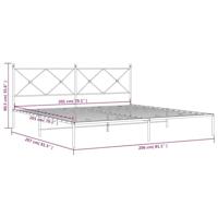 Bedframe met hoofdbord metaal zwart 200x200 cm - thumbnail