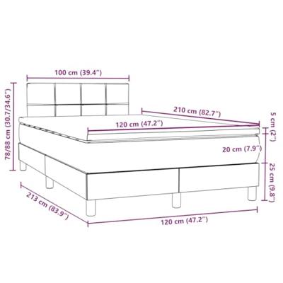 Boxspring met matras fluweel lichtgrijs 120x210 cm