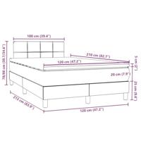Boxspring met matras fluweel lichtgrijs 120x210 cm - thumbnail