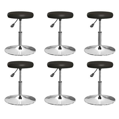 Eetkamerstoelen 6 st kunstleer zwart