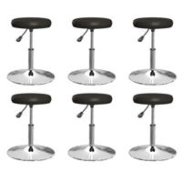 Eetkamerstoelen 6 st kunstleer zwart - thumbnail