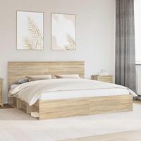 Bedframe met hoofdeinde Sonoma 200 x 200 cm Massief grenenhout - thumbnail