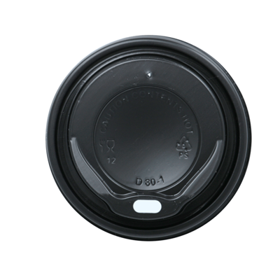 Deksel to-go zwart 80mm t.b.v. Koffiebeker 230ml (100 stuks)