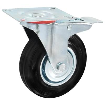VidaXL Zwenkwielen met dubbele remmen 4 st 125 mm