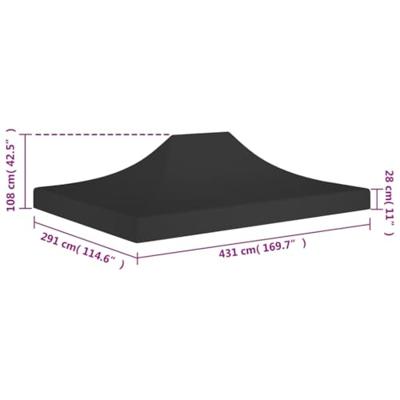 VidaXL Partytentdak 270 g/m² 4,5x3 m zwart