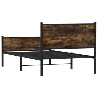Bedframe zonder matras metaal gerookt eikenkleurig 107x203 cm