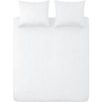 Ten Cate Katoen Satijnen Eenpersoons Dekbedovertrek Streep 140x200/220 cm Wit - thumbnail