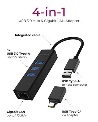 ICY BOX IB-HUB1419-LAN usb-hub - thumbnail