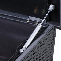 Tuinbox Polyrotan Kussenbox Zwart 150x77x73cm met Wielen - thumbnail