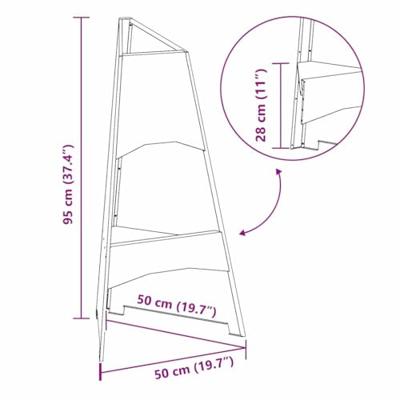 Vuurkorf Bruin 50 x 50 x 95 cm Cortenstaal