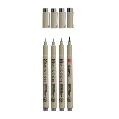 Sakura pigma micron fineliner set, 4 maten, koelgrijs Sakura pigma micron fineliner set, 4 maten, koelgrijs