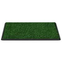 Huisdierentoilet met bak en kunstgras 76x51x3 cm groen - thumbnail