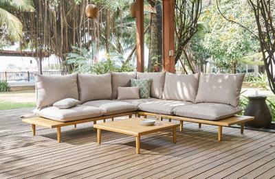 Phoenix lounge corner set 4pcs acacia teak look Eurofar - Eurofar