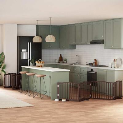 Hondenhek inklapbaar 10 panelen 800 cm populierenhout bruin